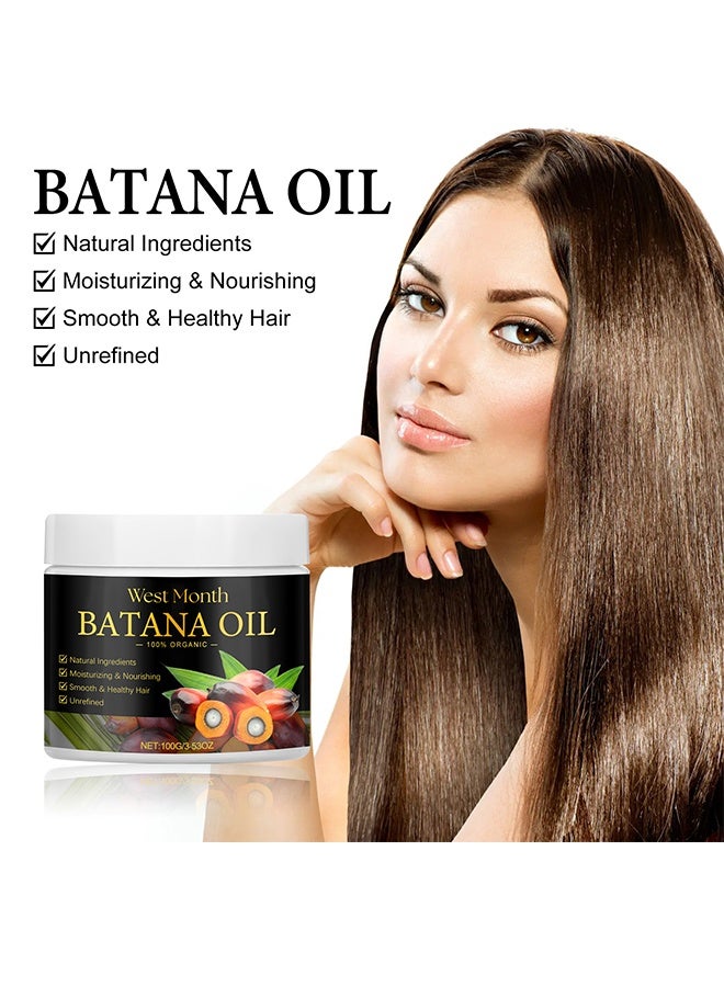 WEST MONTH 100% Natural Batana Oil For Hair Growth By Organic, Unrefined Batana Oil For Visibly Thicker And Stronger Hair, Prevent Hair Loss, Repairs Damaged Hair, Leaves Hair Smoother, 3.53OZ/100ML - Image 4